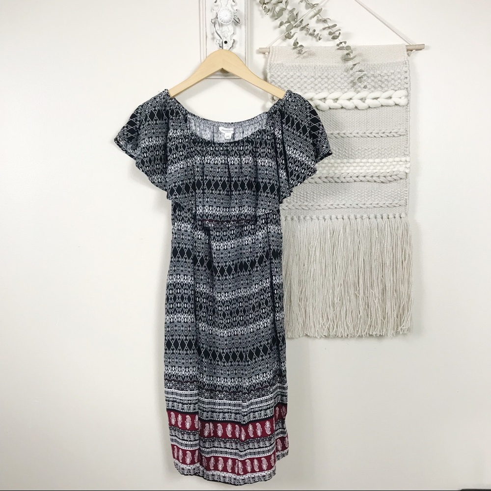 COPY - beachlunchlounge Off Shoulder Boho Print D…